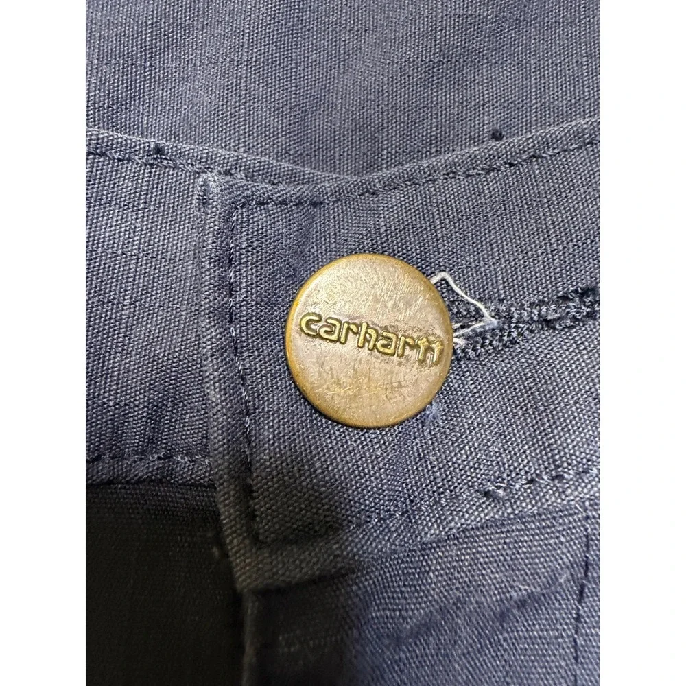 Carhartt Work Pants Women 29x30 Navy Blue Relaxed Fit Ripstop Utility 74533-20